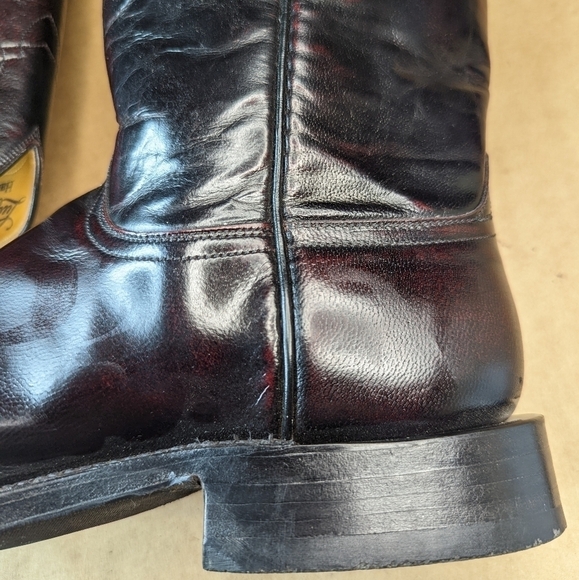 Lucchese Classics "Seville "boots men's size 8.5D black cherry goat leather West - Picture 9 of 12